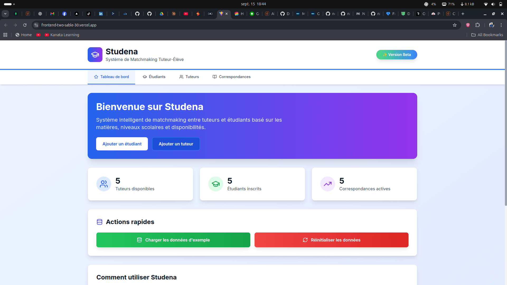 Tutor-Student Matchmaking System